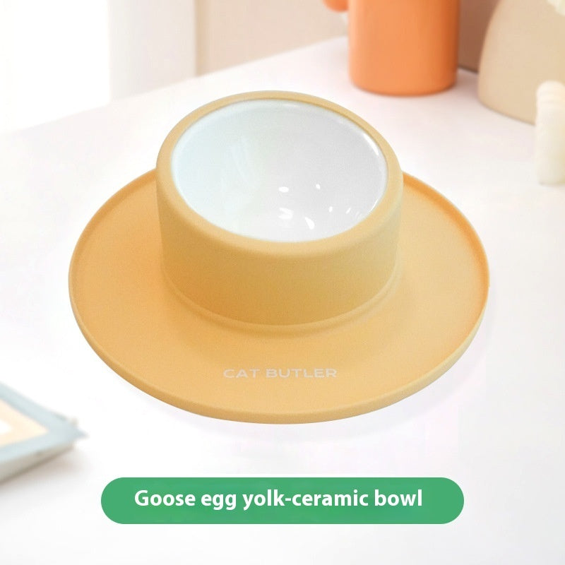 Cat And Dog Bowl Silicone Stainless Steel Pet Non-slip Leak-proof