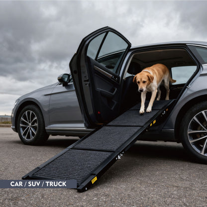 Dog Ramp For Car 71 Long  19.5 Wide Portable Dog Ramps For Large Dogs With Non-Slip Rug Surface Dog Car Ramp For SUV Car  Truck, Folding Dog Ramp Up To 250LBS