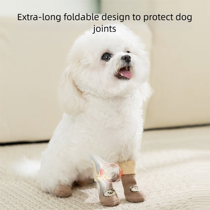 Pet Socks, Long Tubes, Anti-slip And Dirt-resistant Socks For Dogs, Four Pairs, Dog Shoes For Going Out, Foldable Joint Bichon Frise Socks