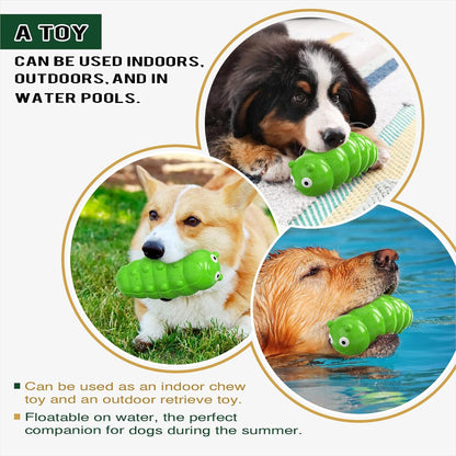 Dog Chew Toy, TPR Squeaky Bite Resistant Bug Shaped Interactive Training Indoor Outdoor Green Large Dogs All Breed Sizes