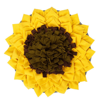 Pet sniffing pad Sunflower flower sniffing blanket Puzzle anti-mite food training dog yoga mat slow food dog bowl