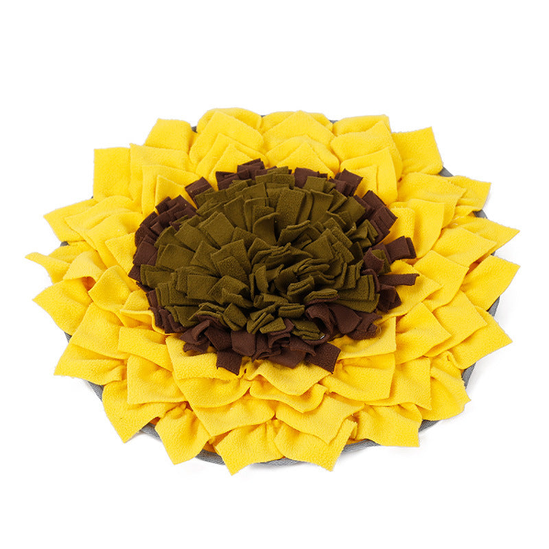 Pet sniffing pad Sunflower flower sniffing blanket Puzzle anti-mite food training dog yoga mat slow food dog bowl