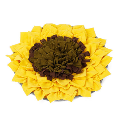 Pet sniffing pad Sunflower flower sniffing blanket Puzzle anti-mite food training dog yoga mat slow food dog bowl