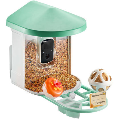 VEVOR Smart Bird Feeder With Camera 2K HD AI Identify Bird Species Auto Capture
