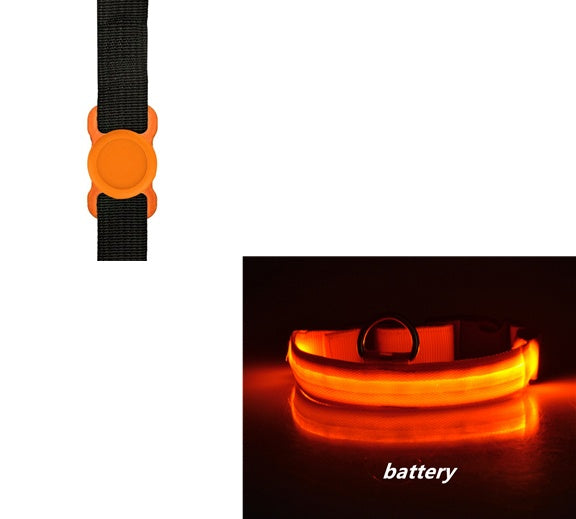 New Transparent Silicone Locator For Dog Loss Protection LED Pet Dog Luminous Collar Night Safety Flashing Glow Set