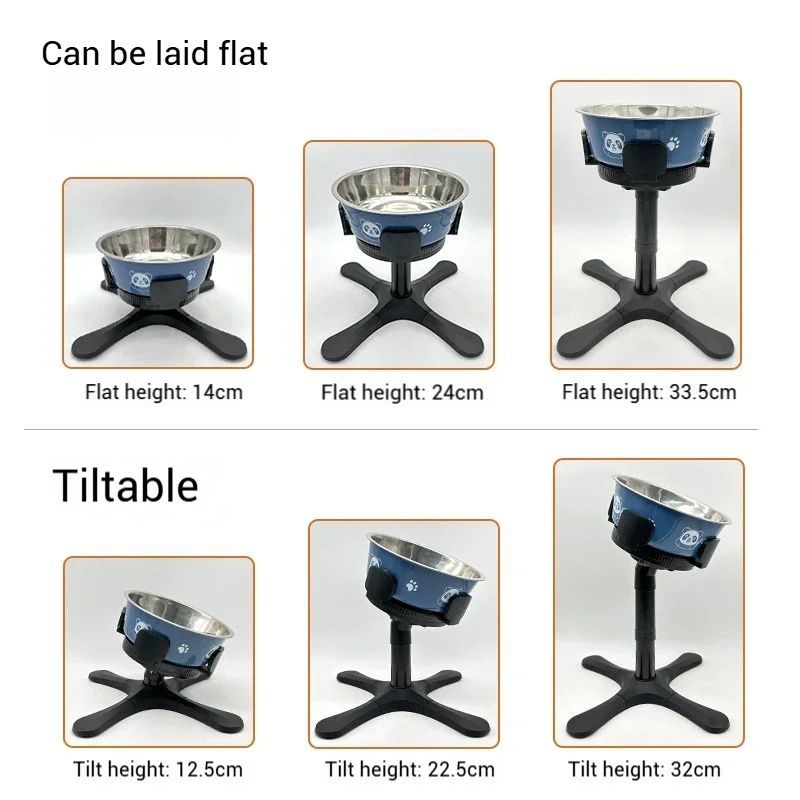 Adjustable Elevated Dog Food Bowls Stand Anti Slip Stability Pet Bowl Holder For Medium And Large Pets Pet Water Food Bowl