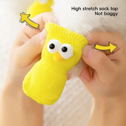 Dog All-season Universal Socks, Cute Big Eyes, Adorable Pet Cartoon Knitted Cat Anti-slip And Warm Dog Cotton Socks