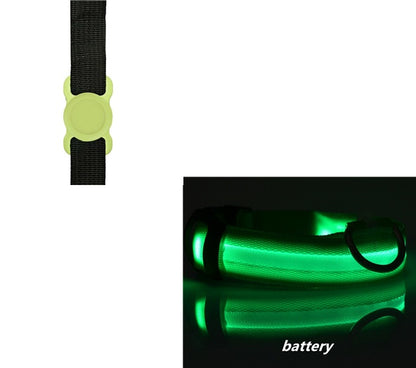 New Transparent Silicone Locator For Dog Loss Protection LED Pet Dog Luminous Collar Night Safety Flashing Glow Set