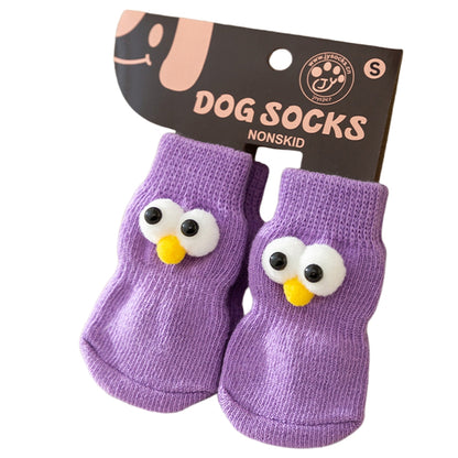 Dog All-season Universal Socks, Cute Big Eyes, Adorable Pet Cartoon Knitted Cat Anti-slip And Warm Dog Cotton Socks