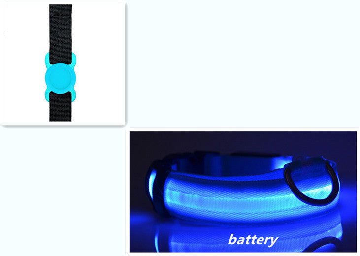 New Transparent Silicone Locator For Dog Loss Protection LED Pet Dog Luminous Collar Night Safety Flashing Glow Set