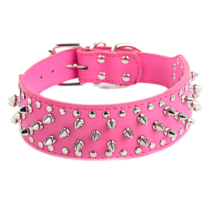Pet Collar Large Dog Punk Rivet
