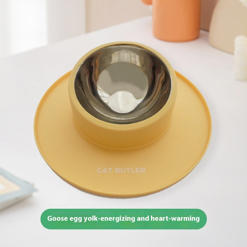 Cat And Dog Bowl Silicone Stainless Steel Pet Non-slip Leak-proof