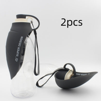 Portable Pet Water Dispenser Feeder Leak Proof With Drinking Cup Dish Bowl Dog Water Bottle