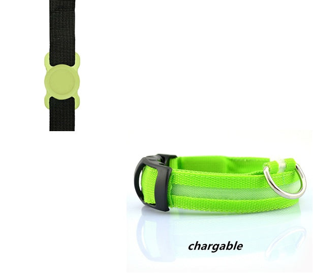 New Transparent Silicone Locator For Dog Loss Protection LED Pet Dog Luminous Collar Night Safety Flashing Glow Set