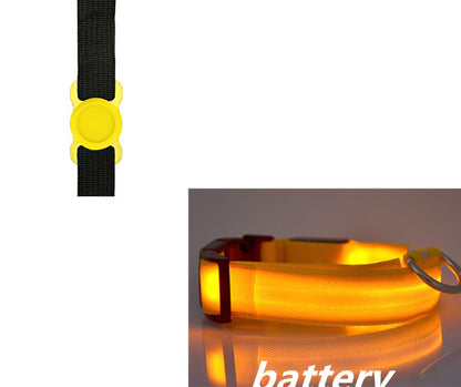 New Transparent Silicone Locator For Dog Loss Protection LED Pet Dog Luminous Collar Night Safety Flashing Glow Set