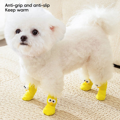 Dog All-season Universal Socks, Cute Big Eyes, Adorable Pet Cartoon Knitted Cat Anti-slip And Warm Dog Cotton Socks