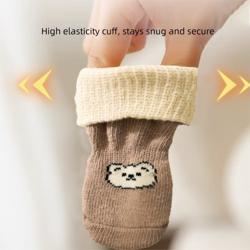 Pet Socks, Long Tubes, Anti-slip And Dirt-resistant Socks For Dogs, Four Pairs, Dog Shoes For Going Out, Foldable Joint Bichon Frise Socks