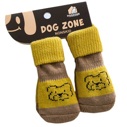 Pet Socks, Long Tubes, Anti-slip And Dirt-resistant Socks For Dogs, Four Pairs, Dog Shoes For Going Out, Foldable Joint Bichon Frise Socks