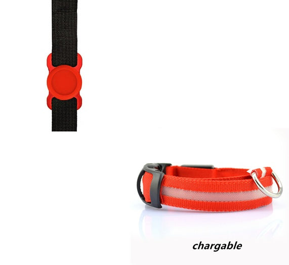 New Transparent Silicone Locator For Dog Loss Protection LED Pet Dog Luminous Collar Night Safety Flashing Glow Set