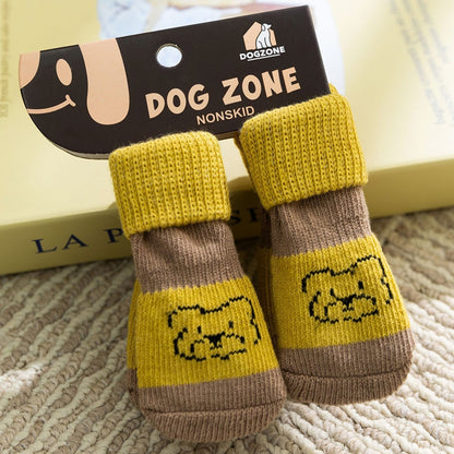 Pet Socks, Long Tubes, Anti-slip And Dirt-resistant Socks For Dogs, Four Pairs, Dog Shoes For Going Out, Foldable Joint Bichon Frise Socks