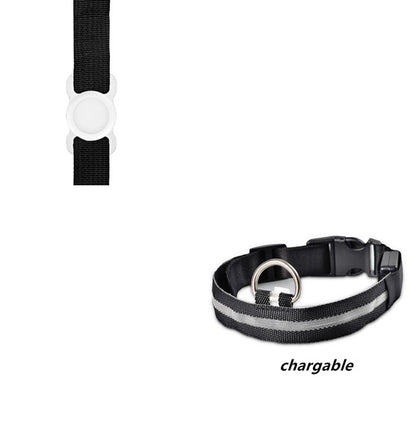 New Transparent Silicone Locator For Dog Loss Protection LED Pet Dog Luminous Collar Night Safety Flashing Glow Set